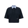Cropped piquet polo