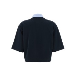 Cropped piquet polo