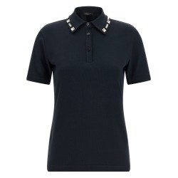 Crystal collar polo shirt