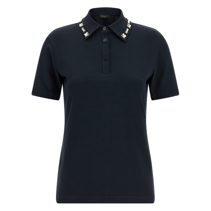 Crystal collar polo shirt