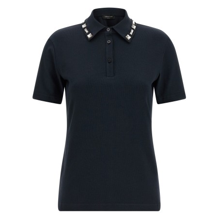 Crystal collar polo shirt