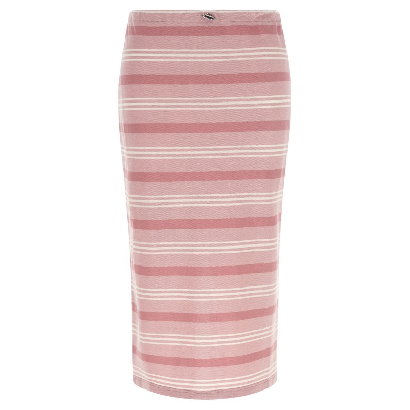 Striped piqué skirt