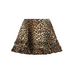'Leopard Duchesse Nylon Mini Frill' skirt