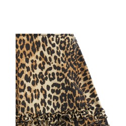 'Leopard Duchesse Nylon Mini Frill' skirt