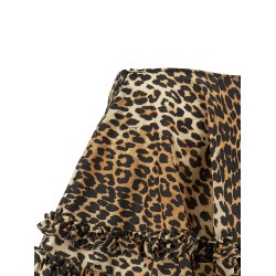 'Leopard Duchesse Nylon Mini Frill' skirt