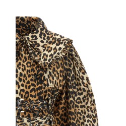 'Leopard Duchesse Nylon Short' trench coat