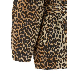 'Leopard Duchesse Nylon Short' trench coat
