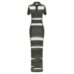 'Striped Sheer Polo' dress