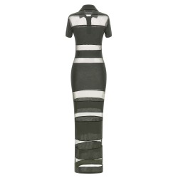 'Striped Sheer Polo' dress