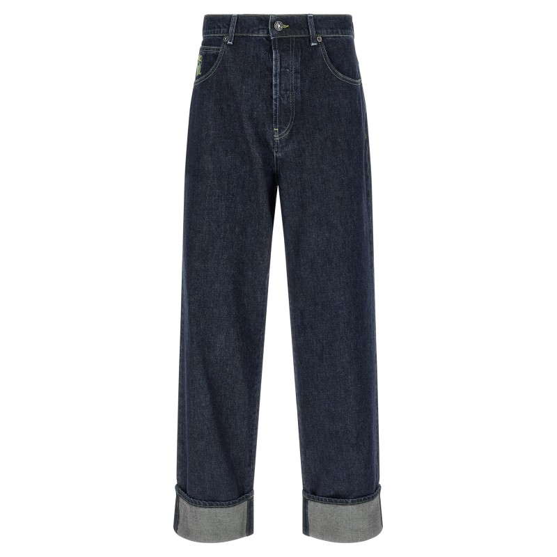 Logo embroidery jeans