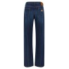 Stretched pleated trompe l'oeil jeans