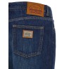 Stretched pleated trompe l'oeil jeans