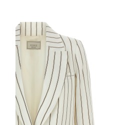 Pinstripe twill blazer