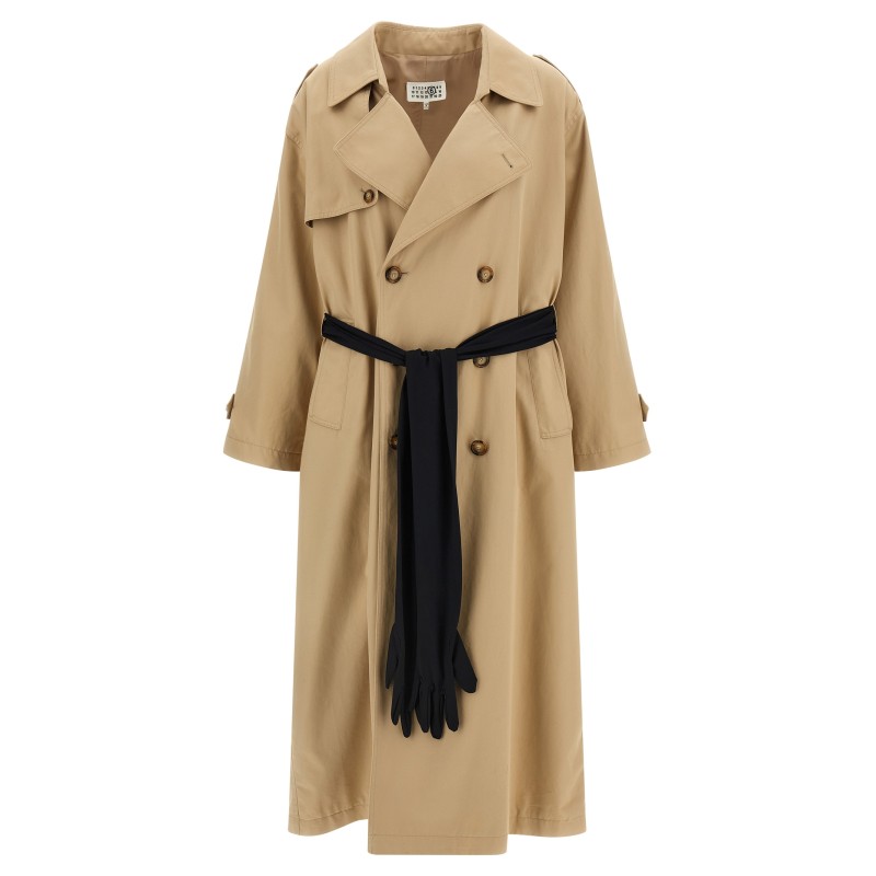 Trench coat with gloves