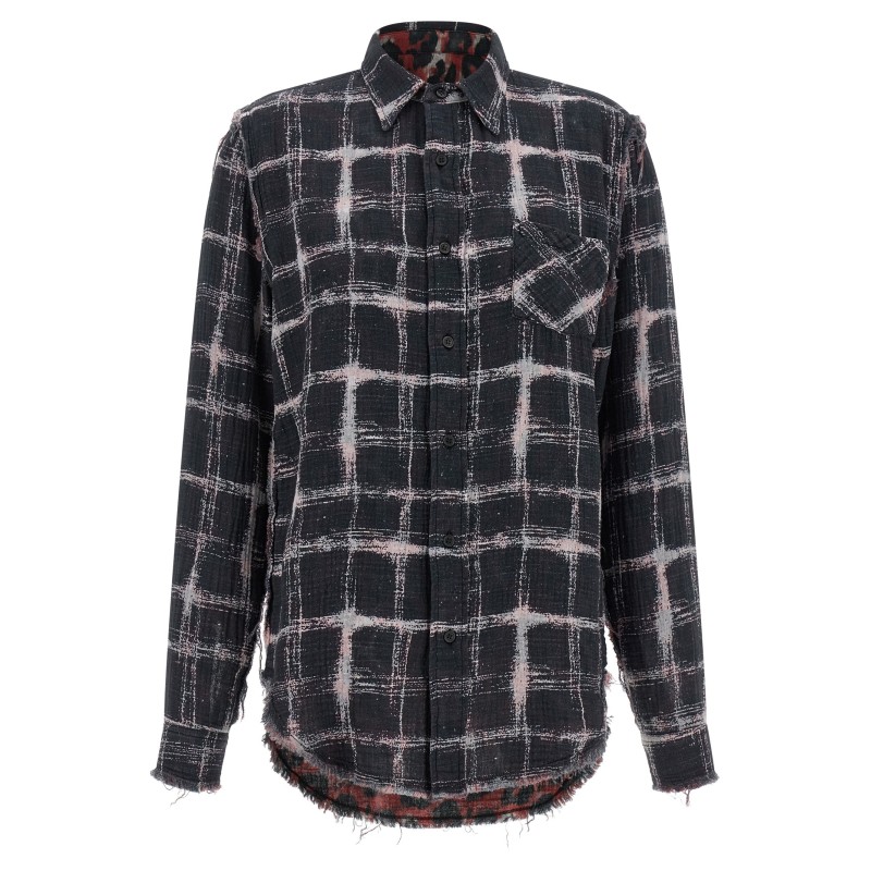 Fringed hem reversible shirt