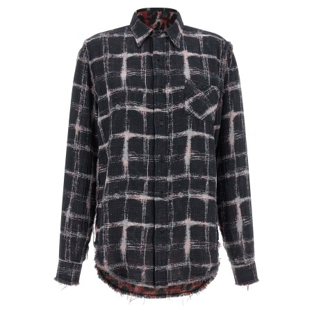Fringed hem reversible shirt