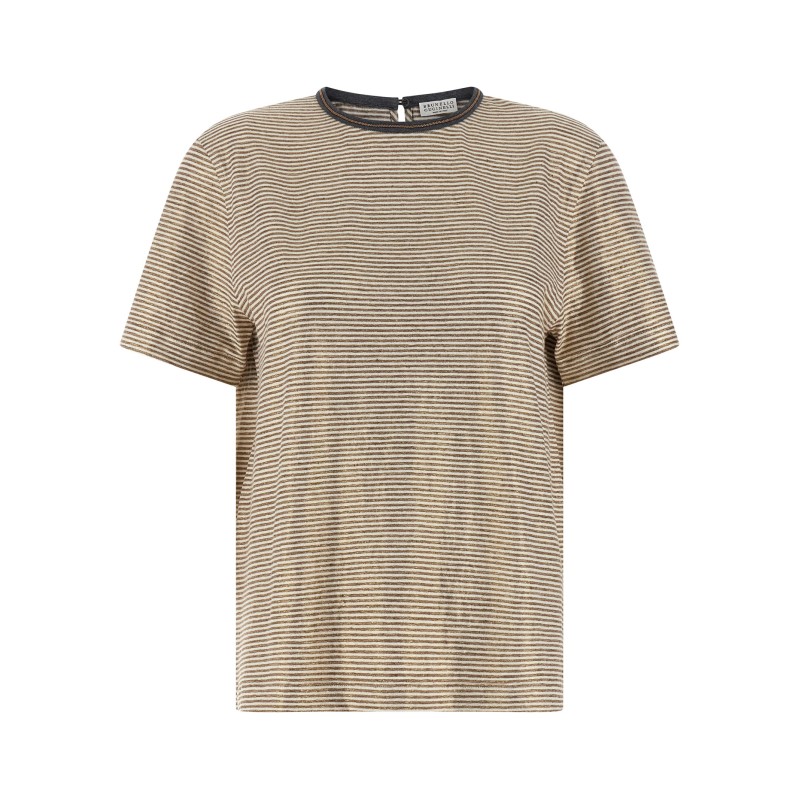 'Shiny Collar Detail' T-shirt