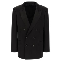 Tone-on-tone polka dot blazer
