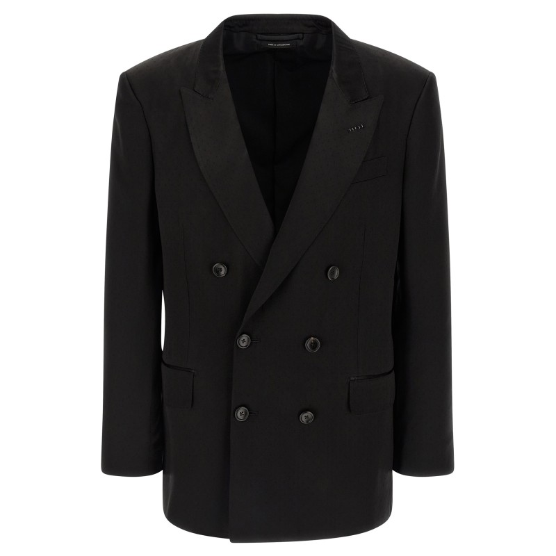 Tone-on-tone polka dot blazer