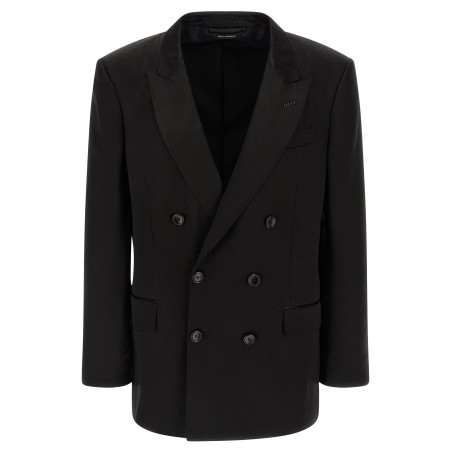 Tone-on-tone polka dot blazer