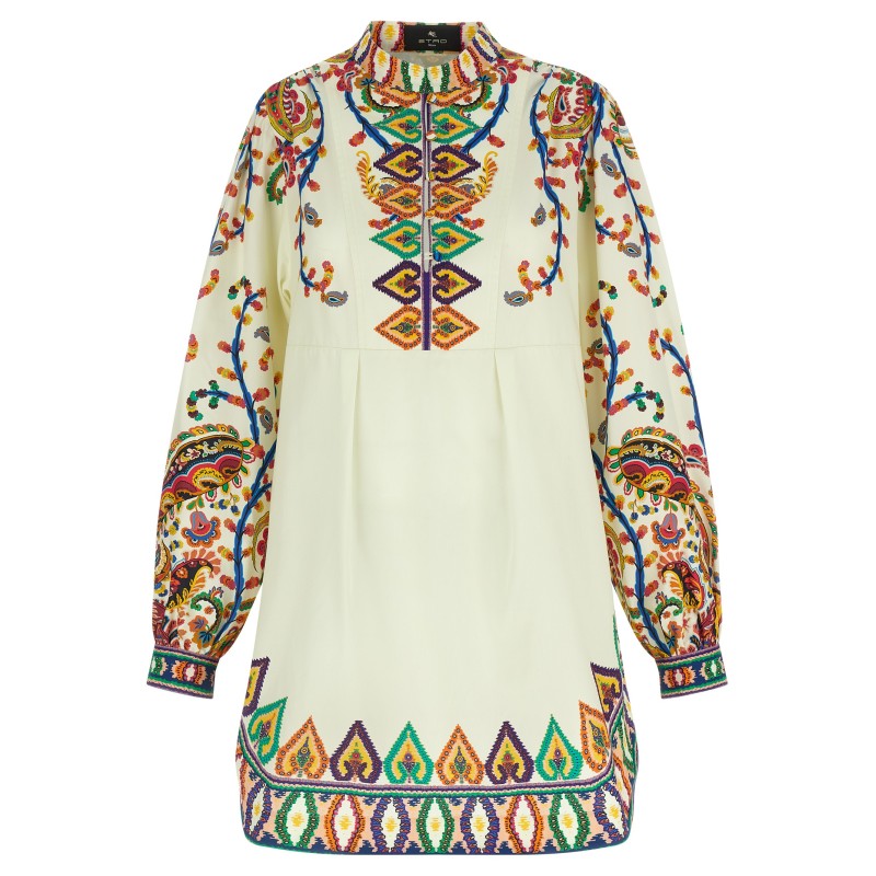 Printed poplin dress