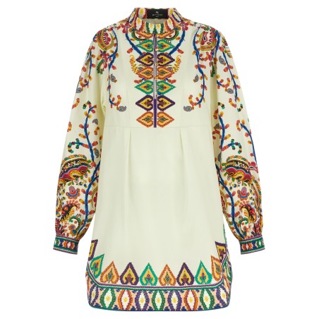 Printed poplin dress