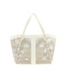 Openwork leather shopping bag