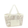 Openwork leather shopping bag