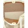 Openwork leather shopping bag