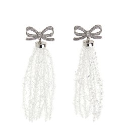 'Bow Beaded Waterfall' earrings