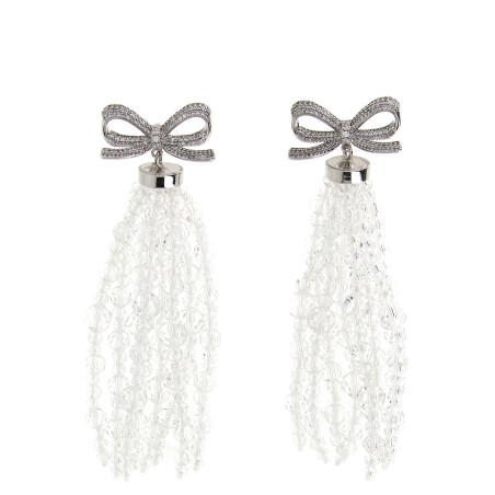 'Bow Beaded Waterfall' earrings