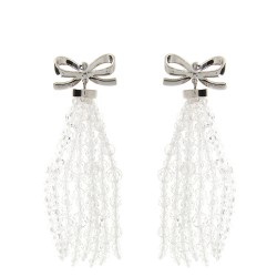'Bow Beaded Waterfall' earrings