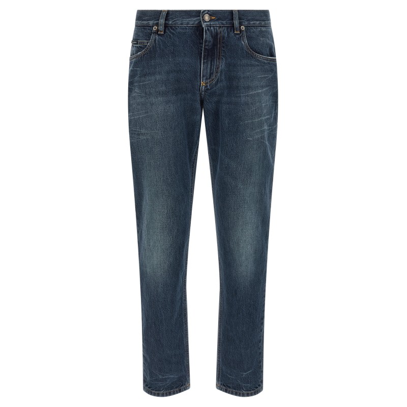 Logo embroidery jeans