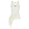 Silk ruffle tank top