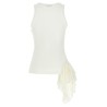Silk ruffle tank top