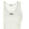 Silk ruffle tank top