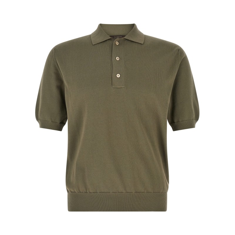 Cotton knit polo shirt