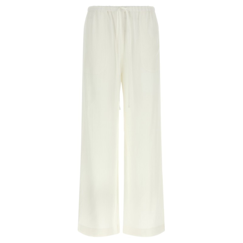 Pants with raised stripes