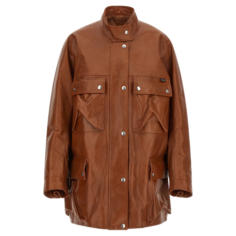 Antiqued leather caban