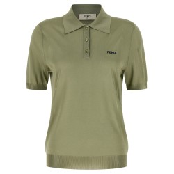 Shiny viscose polo shirt