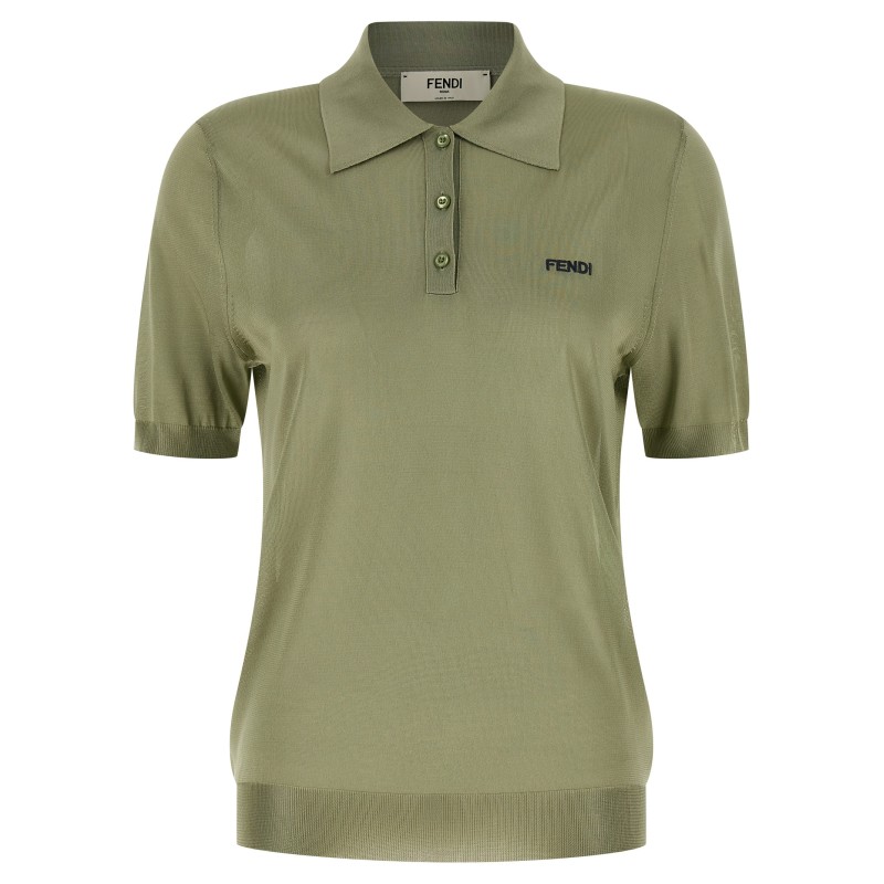 Shiny viscose polo shirt