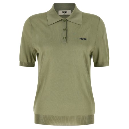 Shiny viscose polo shirt
