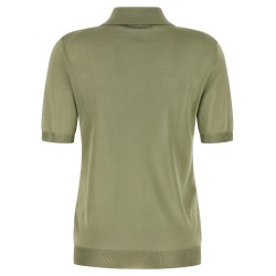 Shiny viscose polo shirt