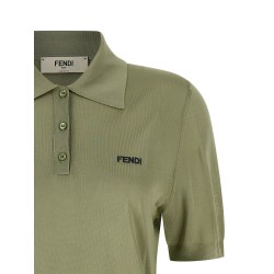 Shiny viscose polo shirt