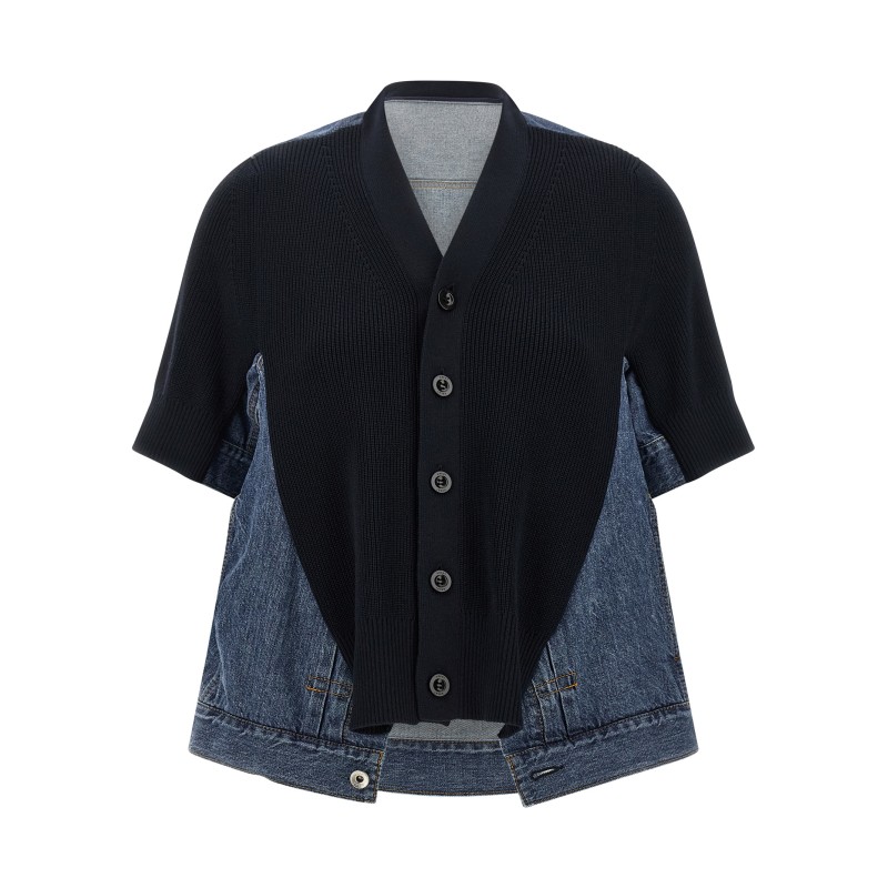 'Denim x Knit' cardigan
