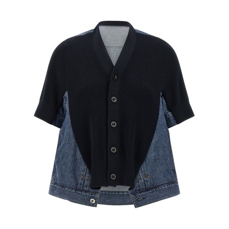 'Denim x Knit' cardigan