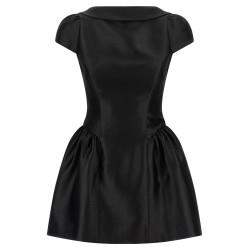 'Black Taffetà Collared Mini' dress