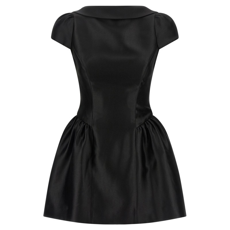 'Black Taffetà Collared Mini' dress