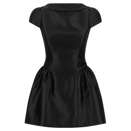 'Black Taffetà Collared Mini' dress