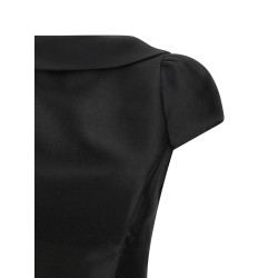'Black Taffetà Collared Mini' dress